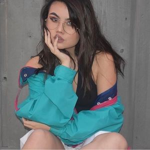 Blue and pink windbreaker